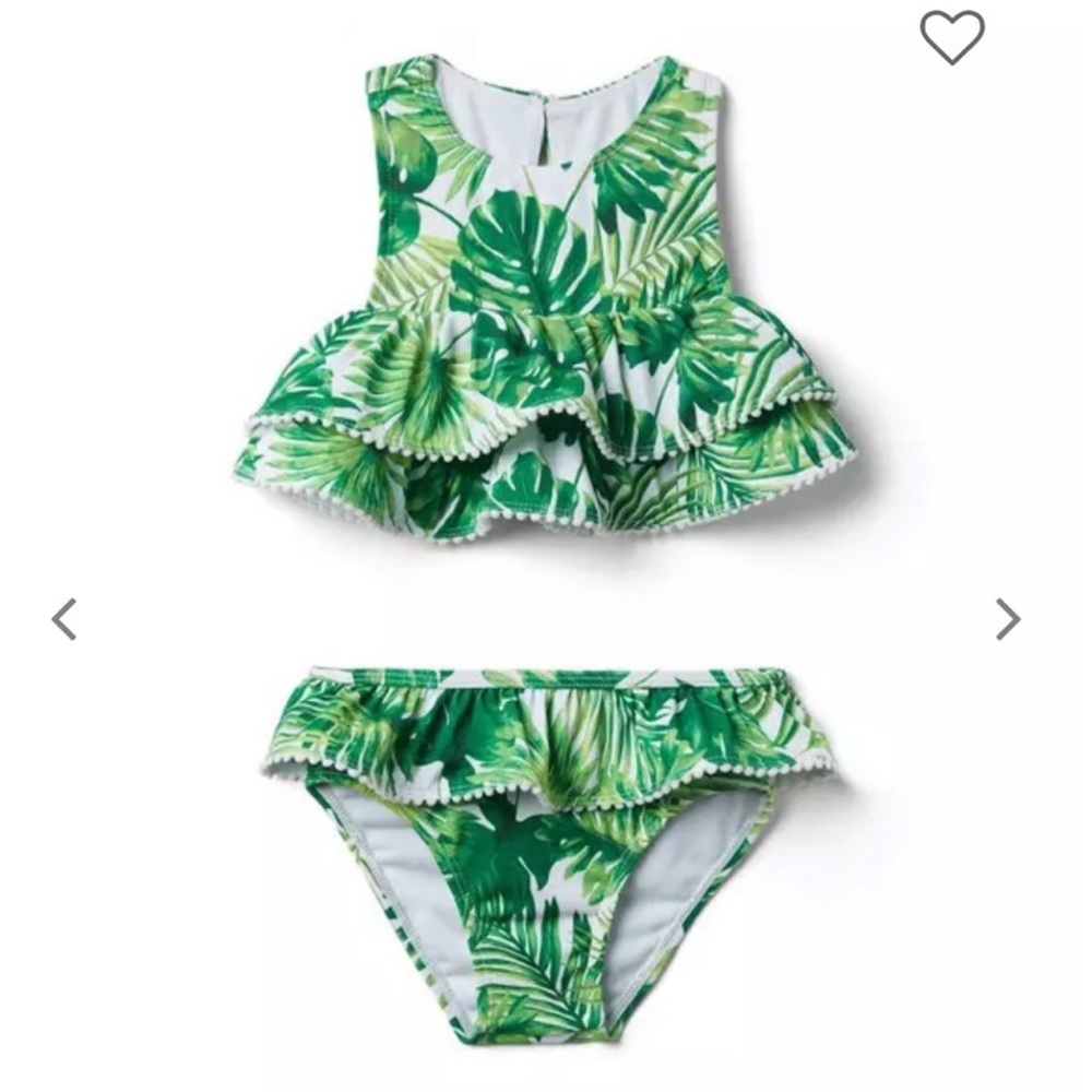 Janie and Jack - NWT palm ruffle bathing suit 2T